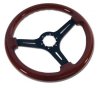 C3 Corvette Black Leather and Mahogany/Black 3 Spoke Steering Wheel X2575